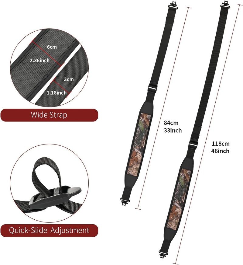 SP.G Crossbow Strap Fits Most Model - Adjustable Crossbow Shoulder Sling Non-Slip Pad Crossbow Sling Two Points Shoulder Strap with Heavy Duty Webbing for Crossbow Hunting Accessories - Image 2